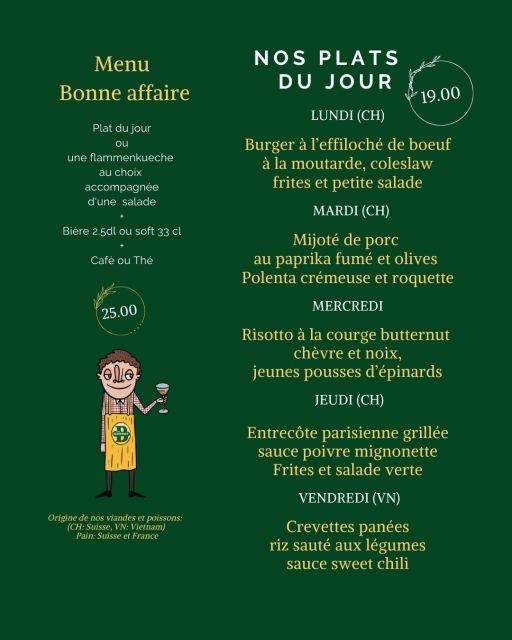 Plats de la semaine | Les Brasseurs Genève