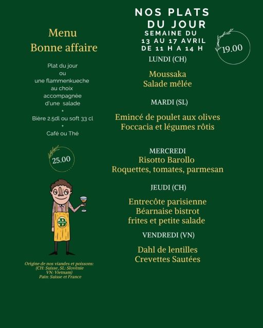 Plats de la semaine | Les Brasseurs Genève