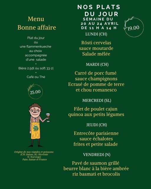 Plats de la semaine | Les Brasseurs Genève