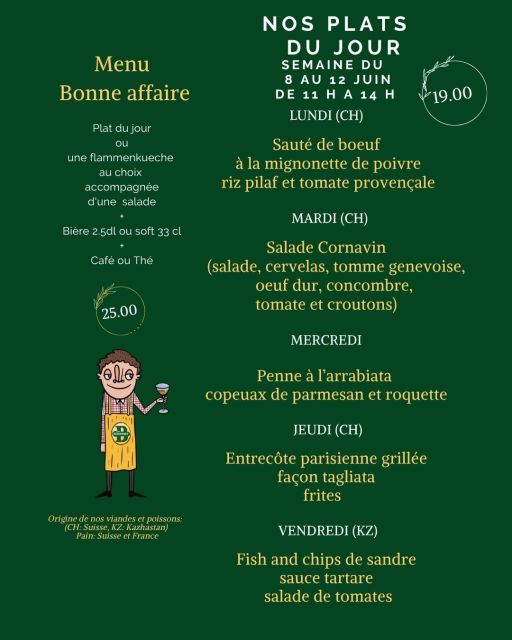 Plats de la semaine | Les Brasseurs Genève