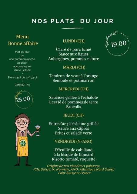 Plats de la semaine | Les Brasseurs Genève