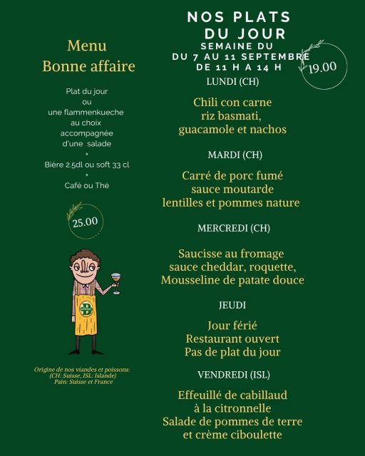 Plats de la semaine | Les Brasseurs Genève