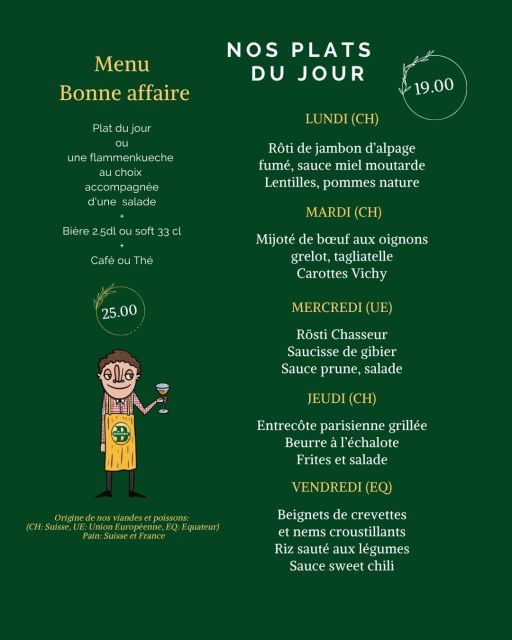 Plats de la semaine | Les Brasseurs Genève