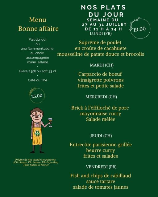 Plats de la semaine | Les Brasseurs Genève