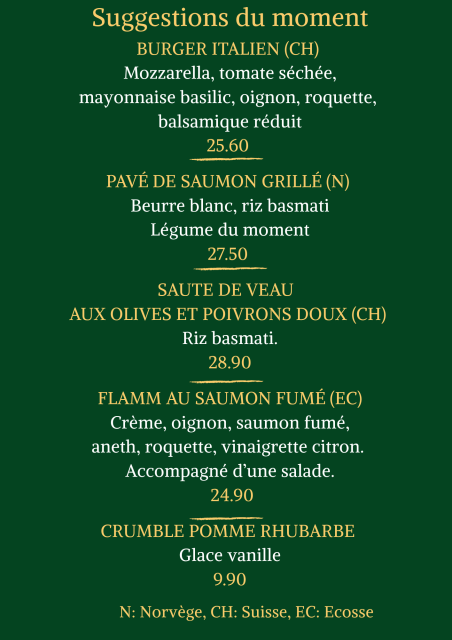 Nos suggestions | Les Brasseurs Genève